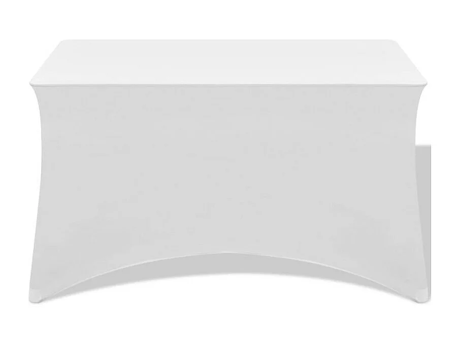 Stretch-Tischhusse 2 Stk. 243 x 76 x 74 cm Weiß