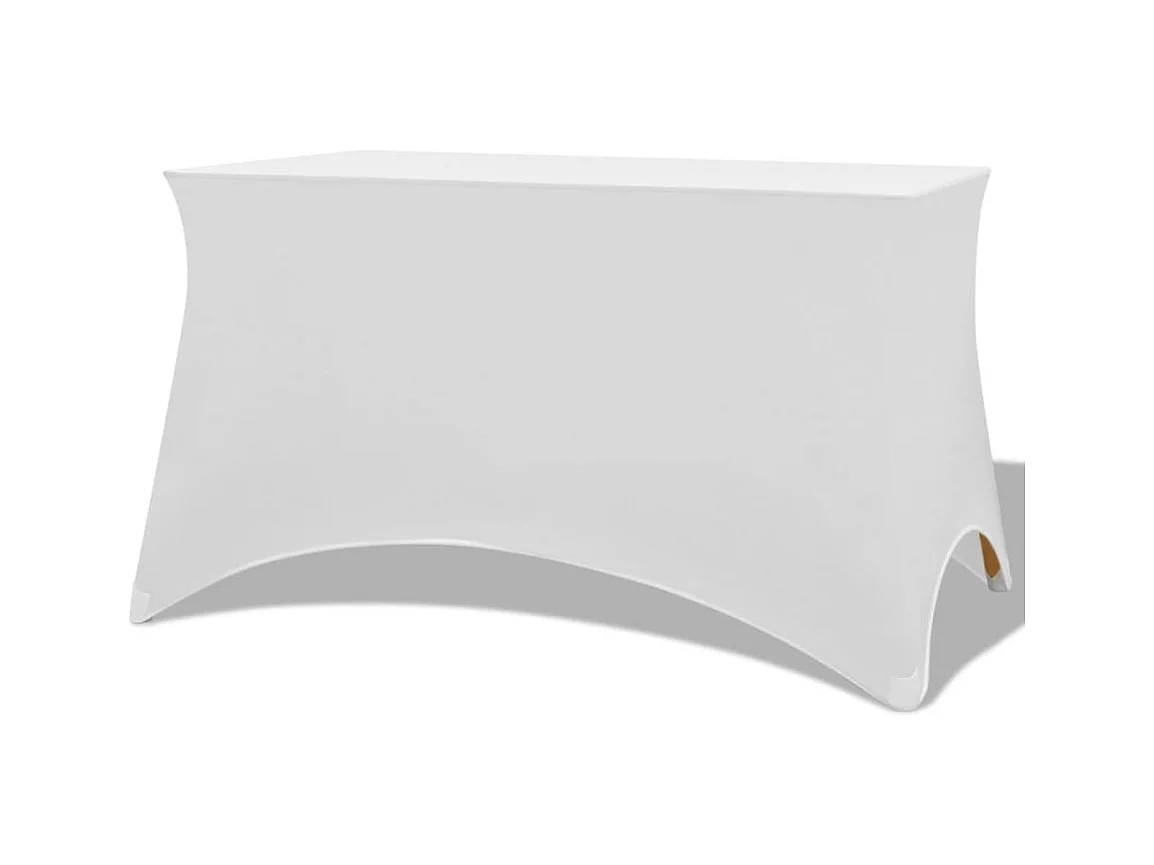 Capa Extensível para Mesa - Conjunto de 2 Peças Brancas 120x60,5x74 cm