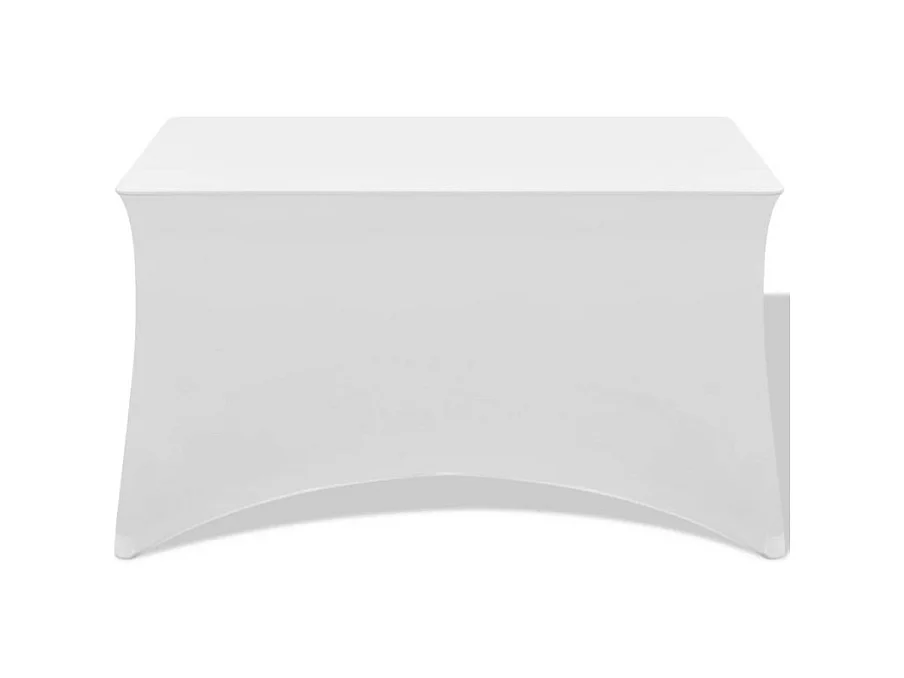 Capa Extensível para Mesa - Conjunto de 2 Peças Brancas 120x60,5x74 cm