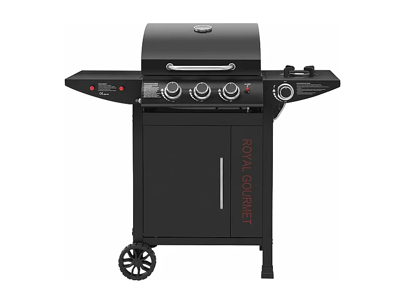 Barbecue Gaz à 3+1 Brûleurs Royal Gourmet - Gril à Gaz sur Chariot - Puissance 11,5 kW