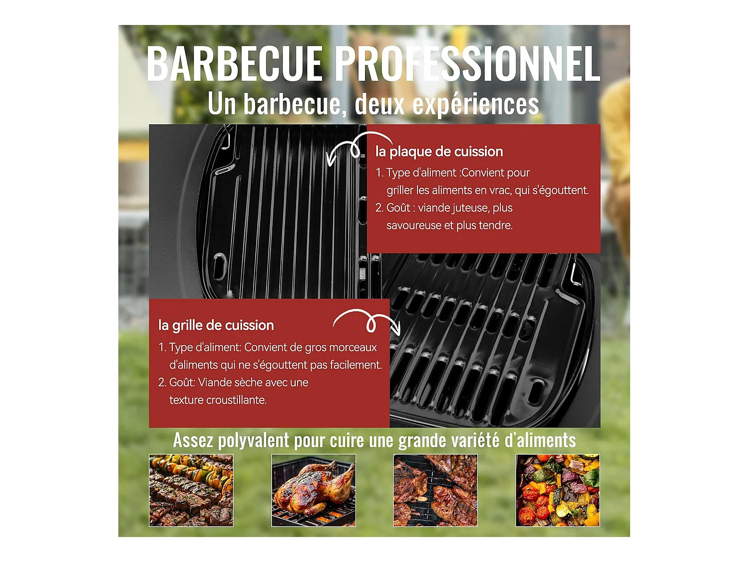 2 Brûleurs Barbecue Gaz sur Chariot Royal Gourmet - 2 en 1 Plaque et Grille Combinés avec Tables Latérales Pliables et Couvercle, Puissance 5 kW