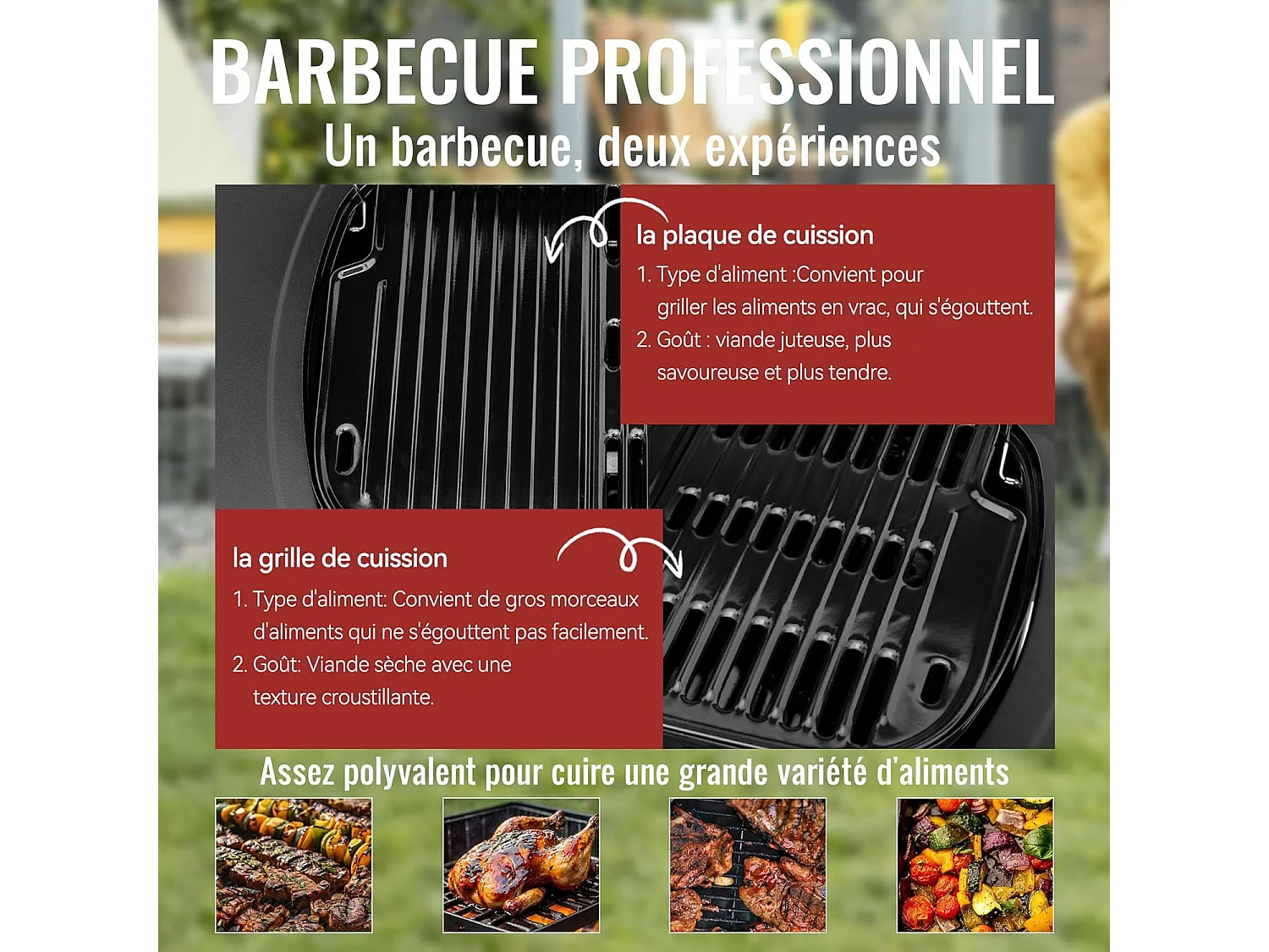 2 Brûleurs Barbecue Gaz sur Chariot Royal Gourmet - 2 en 1 Plaque et Grille Combinés avec Tables Latérales Pliables et Couvercle, Puissance 5 kW