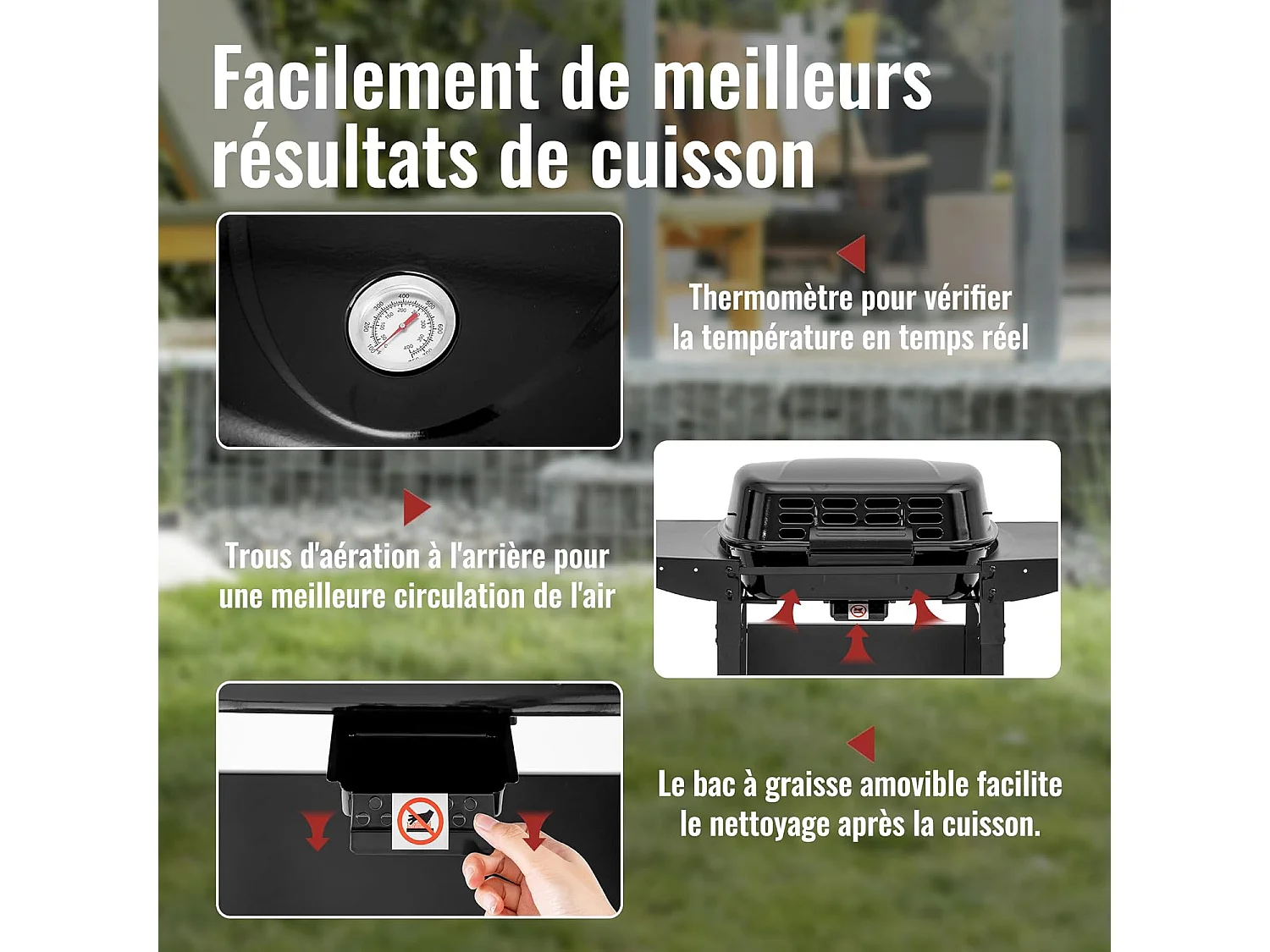 2 Brûleurs Barbecue Gaz sur Chariot Royal Gourmet - 2 en 1 Plaque et Grille Combinés avec Tables Latérales Pliables et Couvercle, Puissance 5 kW