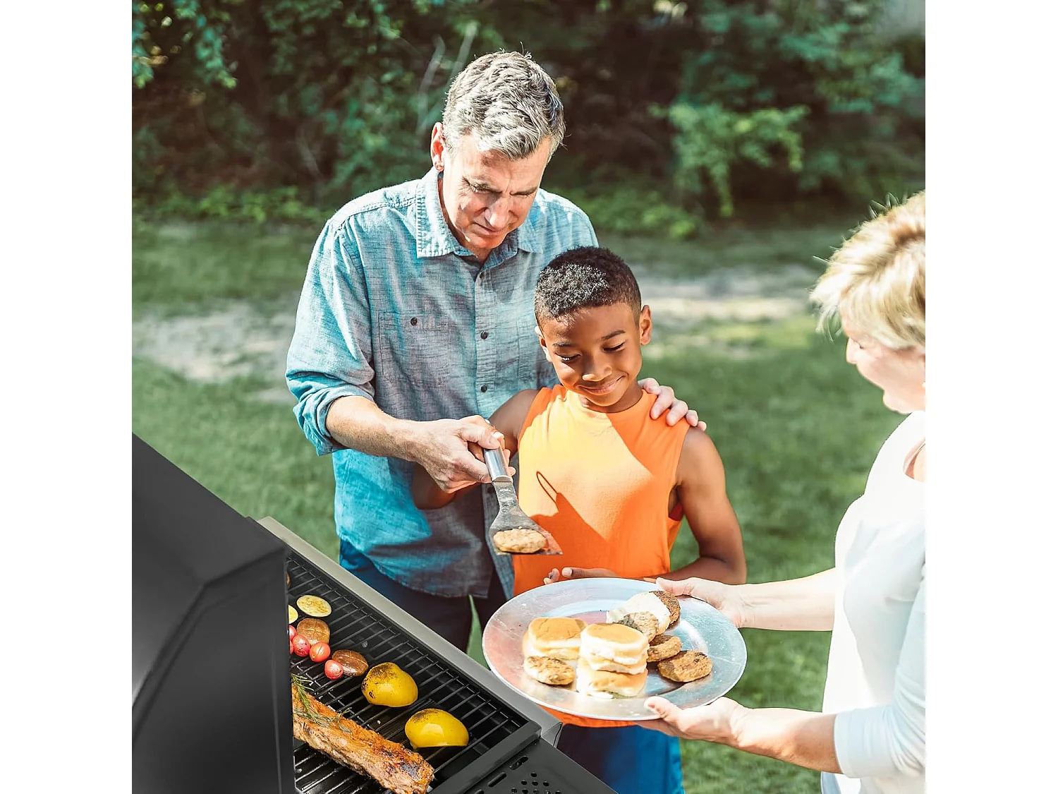 Barbecue Gaz sur Chariot Royal Gourmet à 3 Brûleurs - Puissance 9kW - Noir - 121,6 x 57,8 x 105 cm