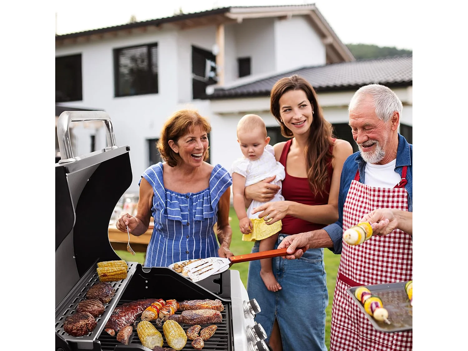 Barbecue Gaz Royal Gourmet à 4+1 Brûleurs Puissance 14,5kW - Noir - 122 x 57 x 112 cm