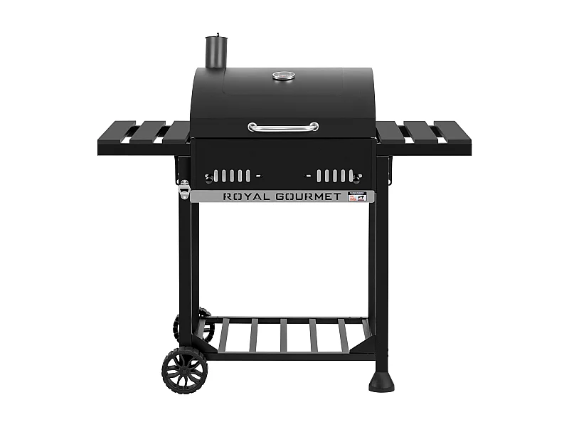 Royal Gourmet Barbecue à Charbon de Bois - Grill à Charbon sur Chariot avec Tablettes Pliables - Surface Cuisson 56,5 x 42,2