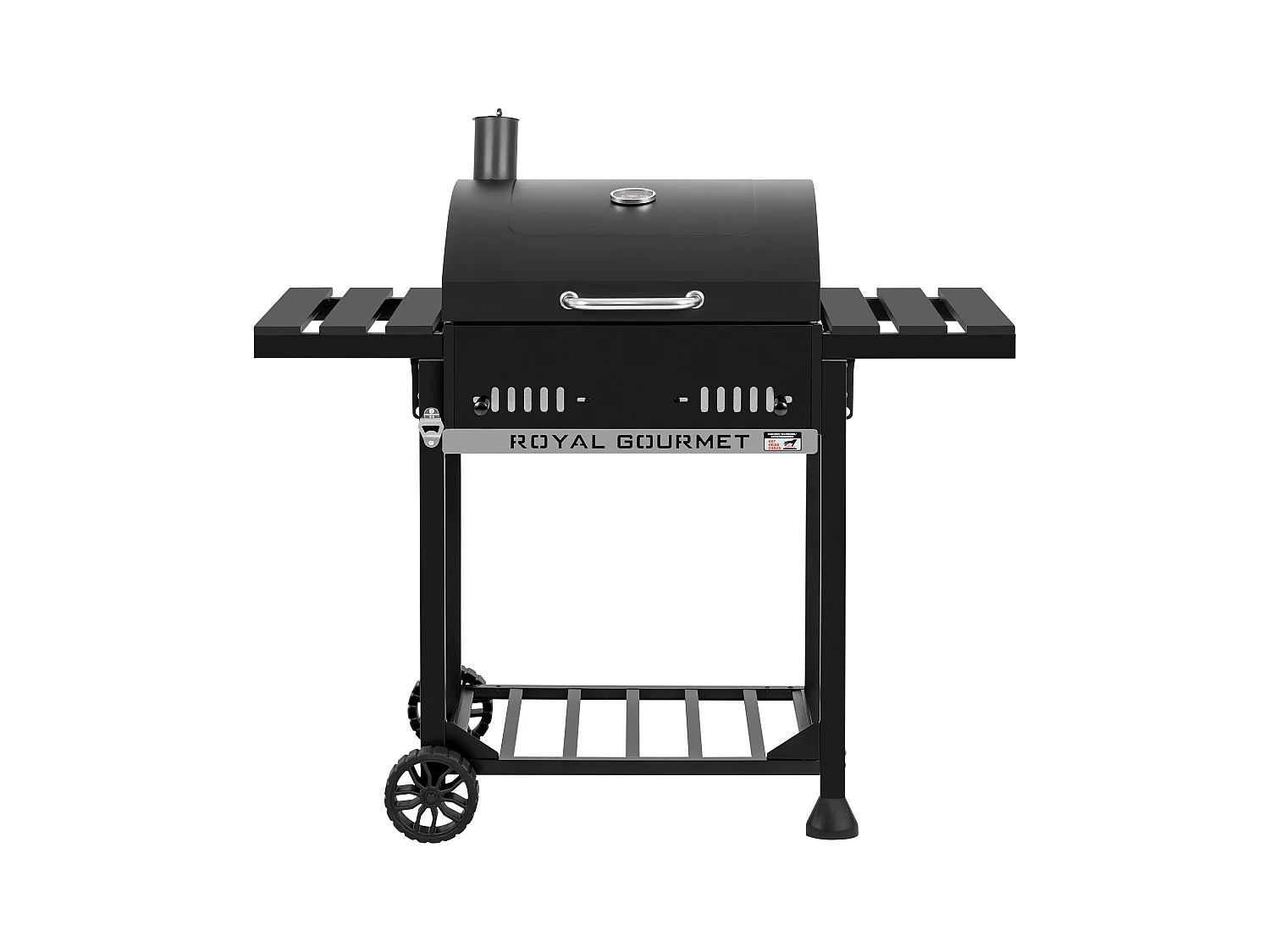 Royal Gourmet Barbecue à Charbon de Bois - Grill à Charbon sur Chariot avec Tablettes Pliables - Surface Cuisson 56,5 x 42,2