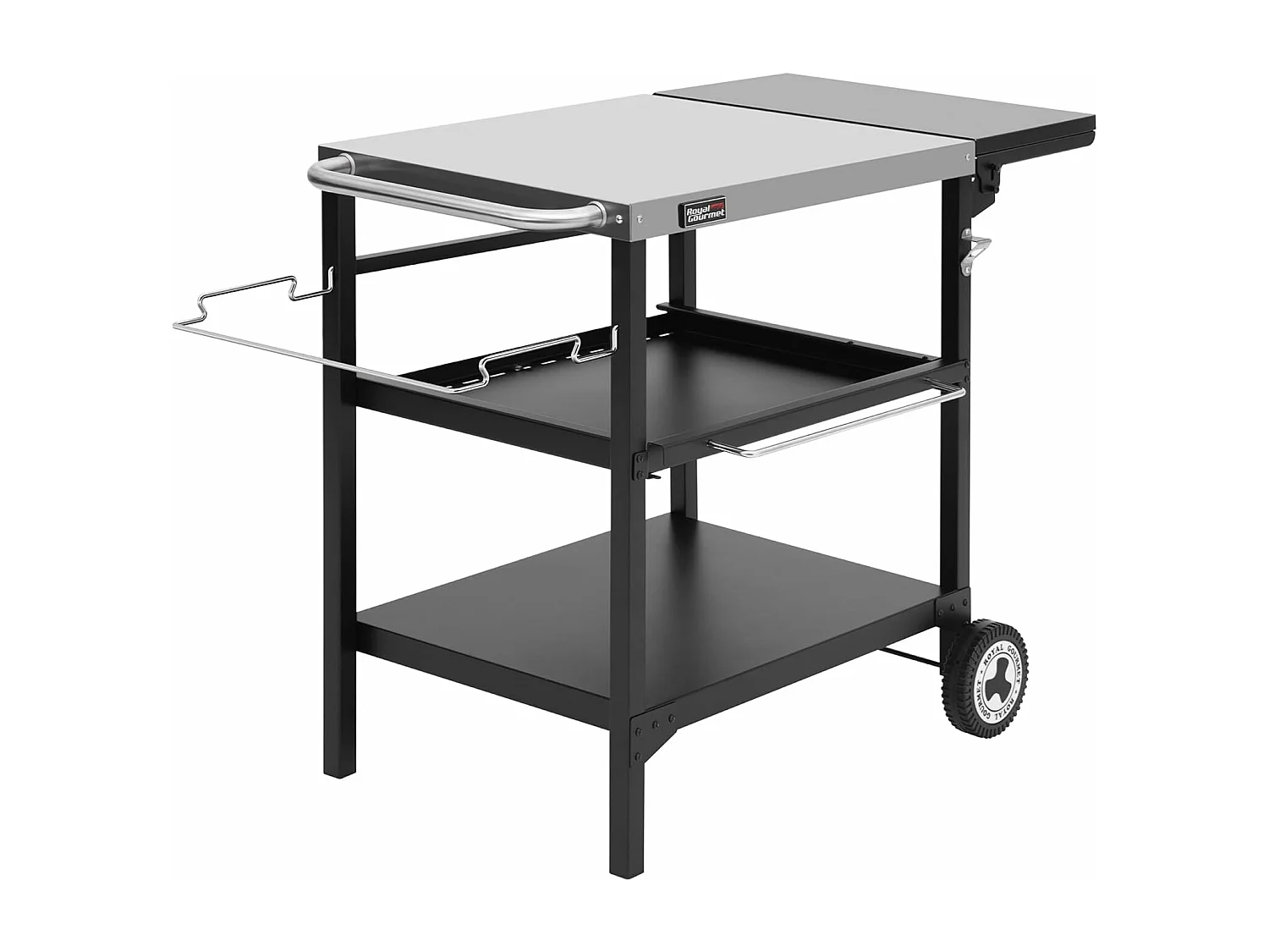 Desserte pour Plancha Royal Gourmet-Chariot pour Barbecue avec Table d'Appoint Pliable