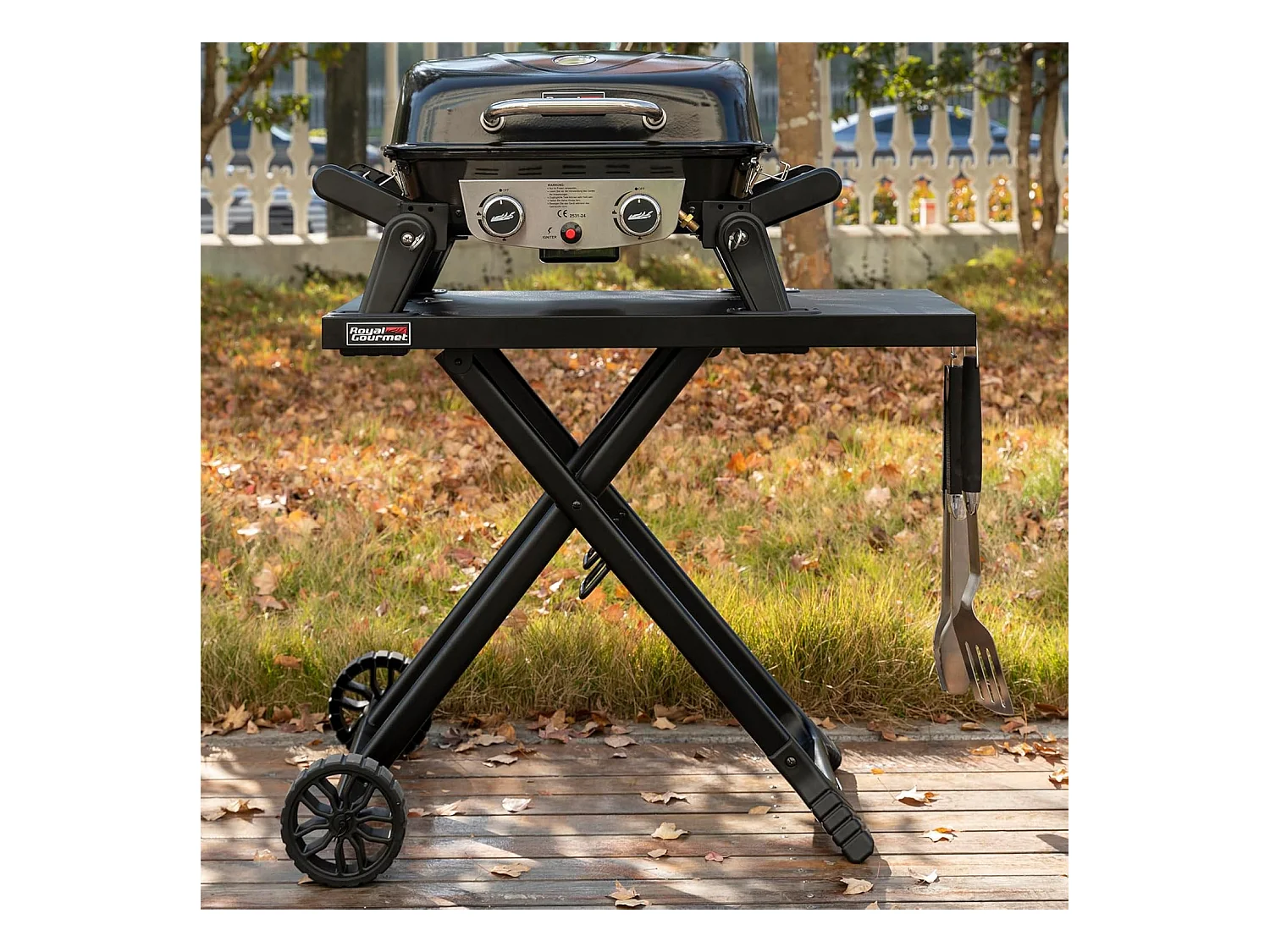 Chariot Pliant pour Plancha Royal Gourmet pour Série GT2005-F-Dessus de Table 79 x 46,8 cm