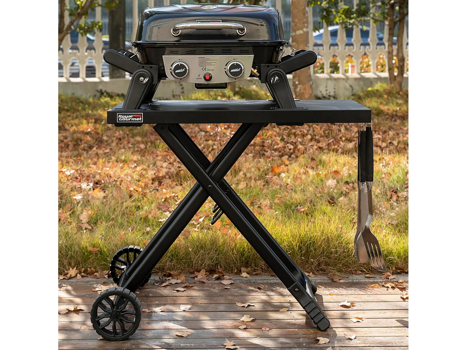 Chariot Pliant pour Plancha Royal Gourmet pour Série GT2005-F-Dessus de Table 79 x 46,8 cm