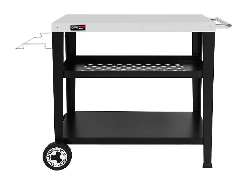 Desserte pour Plancha Royal Gourmet 3 Étagères - Dessus de Table en Acier Inox 85 x 50 cm