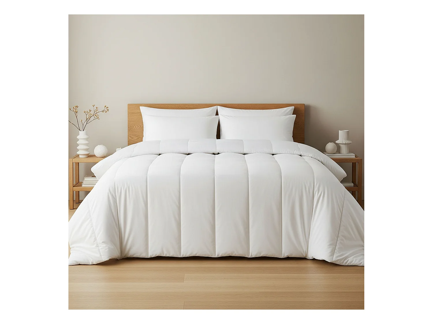 Pack couette chaude hiver et oreiller moelleux 240x220 cm