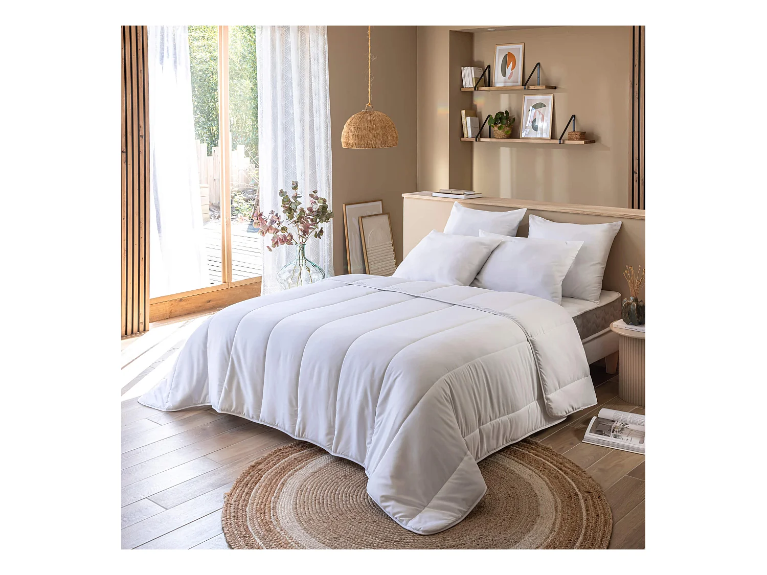 Pack couette été et oreiller moelleux 240x220 cm