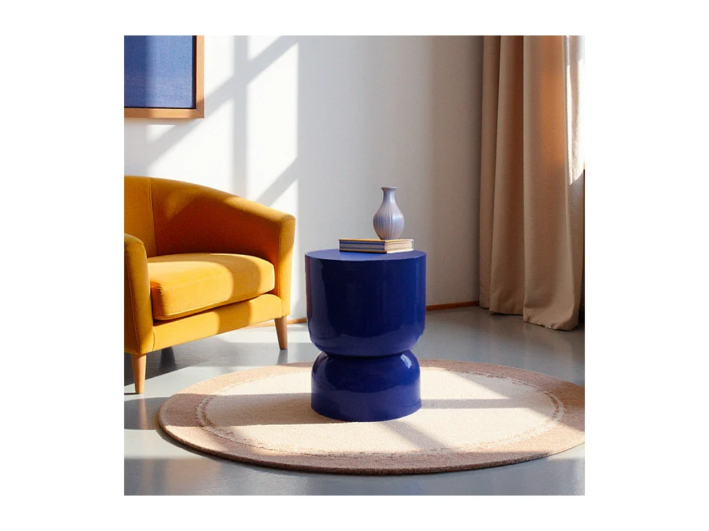 Lola - Table d'appoint ronde en métal ø32,5cm - Indigo