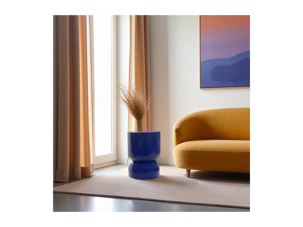 Lola - Table d'appoint ronde en métal ø32,5cm - Indigo