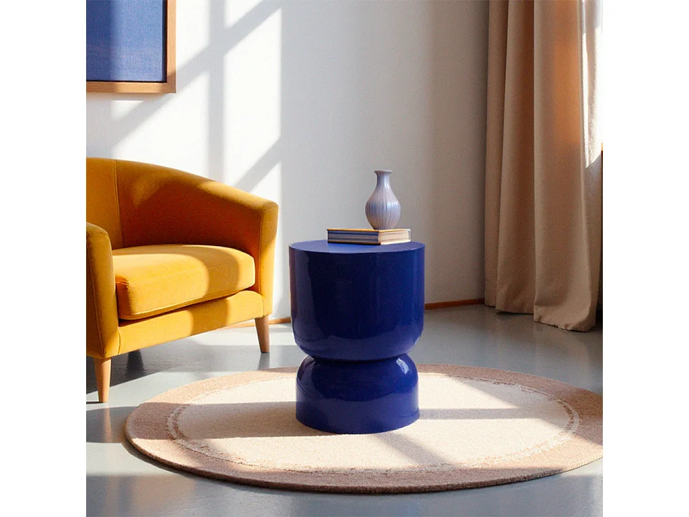 Lola - Table d'appoint ronde en métal ø32,5cm - Indigo