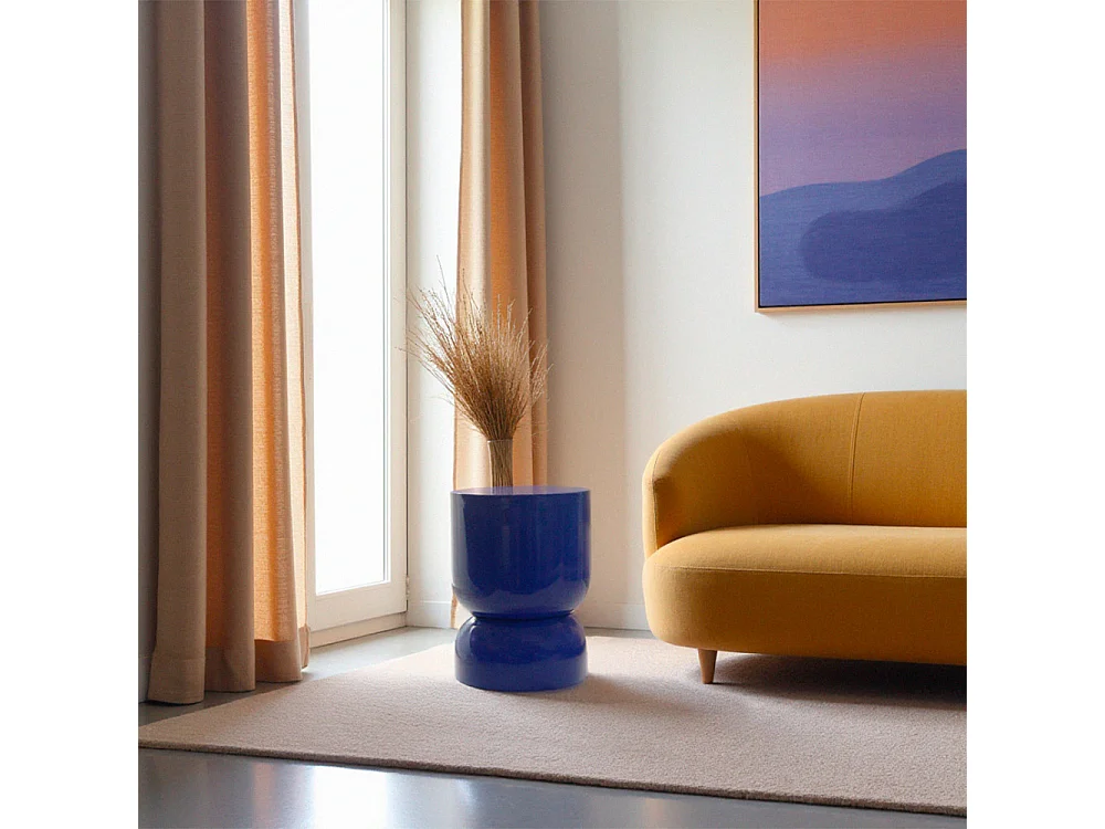 Lola - Table d'appoint ronde en métal ø32,5cm - Indigo