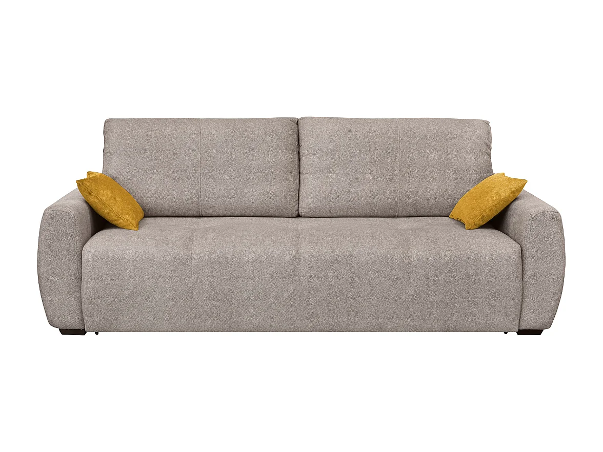 Canapé convertible 3 places avec coffre et matelas ressort L246 cm - ALBA