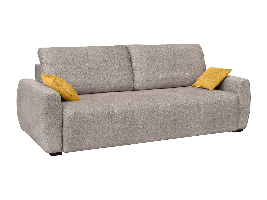 Canapé convertible 3 places avec coffre et matelas ressort L246 cm - ALBA