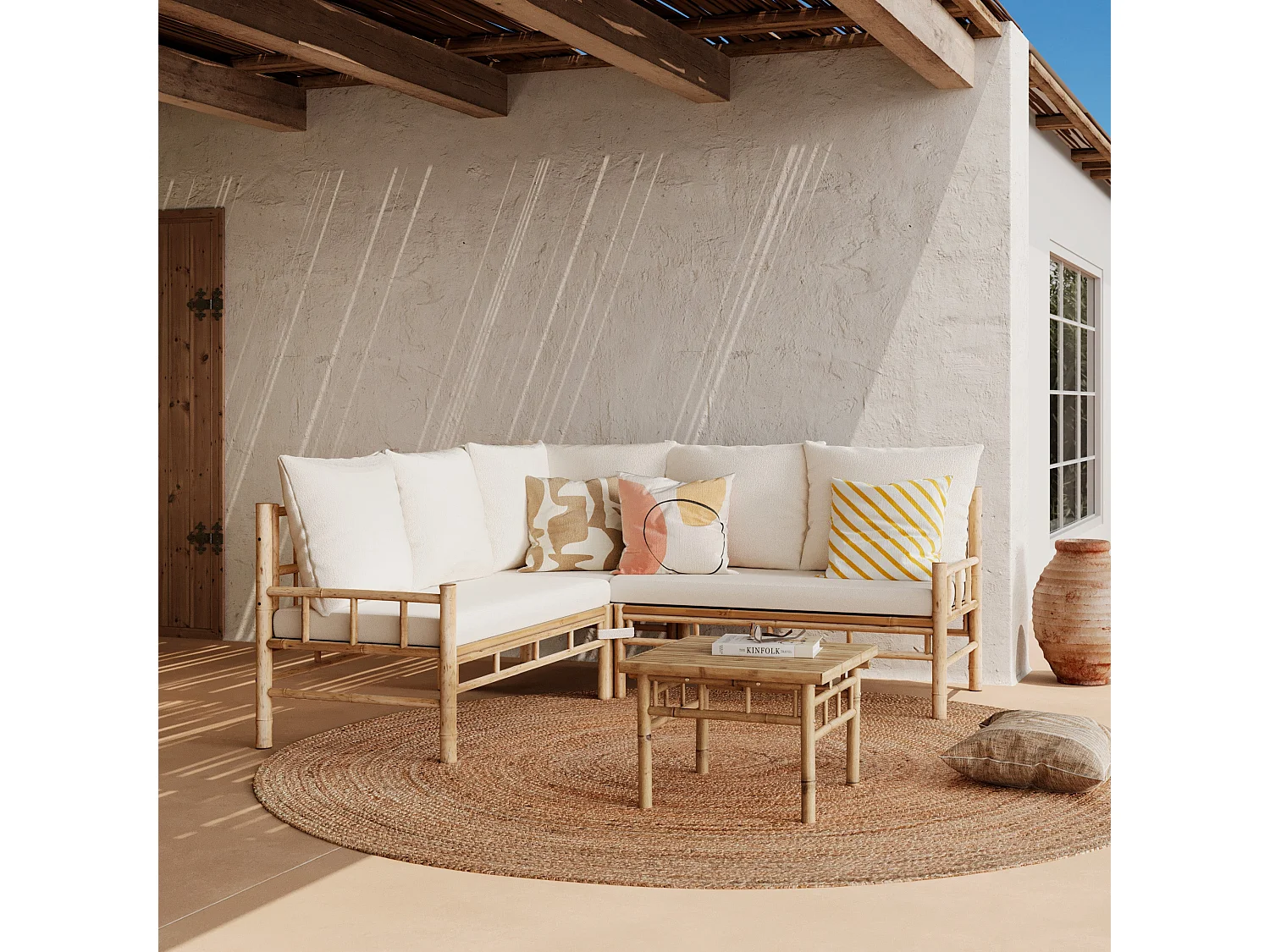 <p>Set da giardino per 5 persone in bambù</p> - Vadella