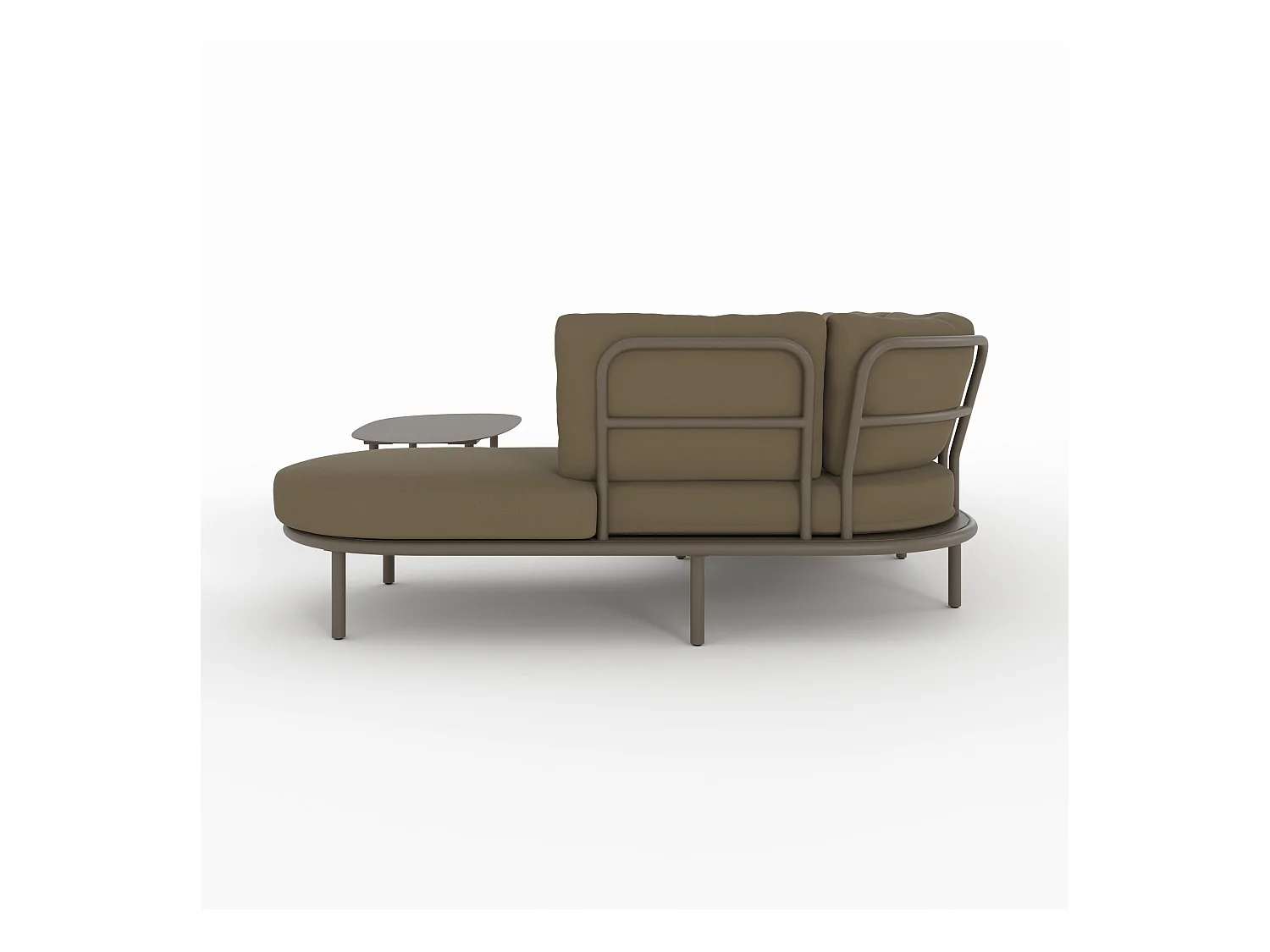 Juego de jardín de 4 personas de metal y tela verde oliva - Amaya