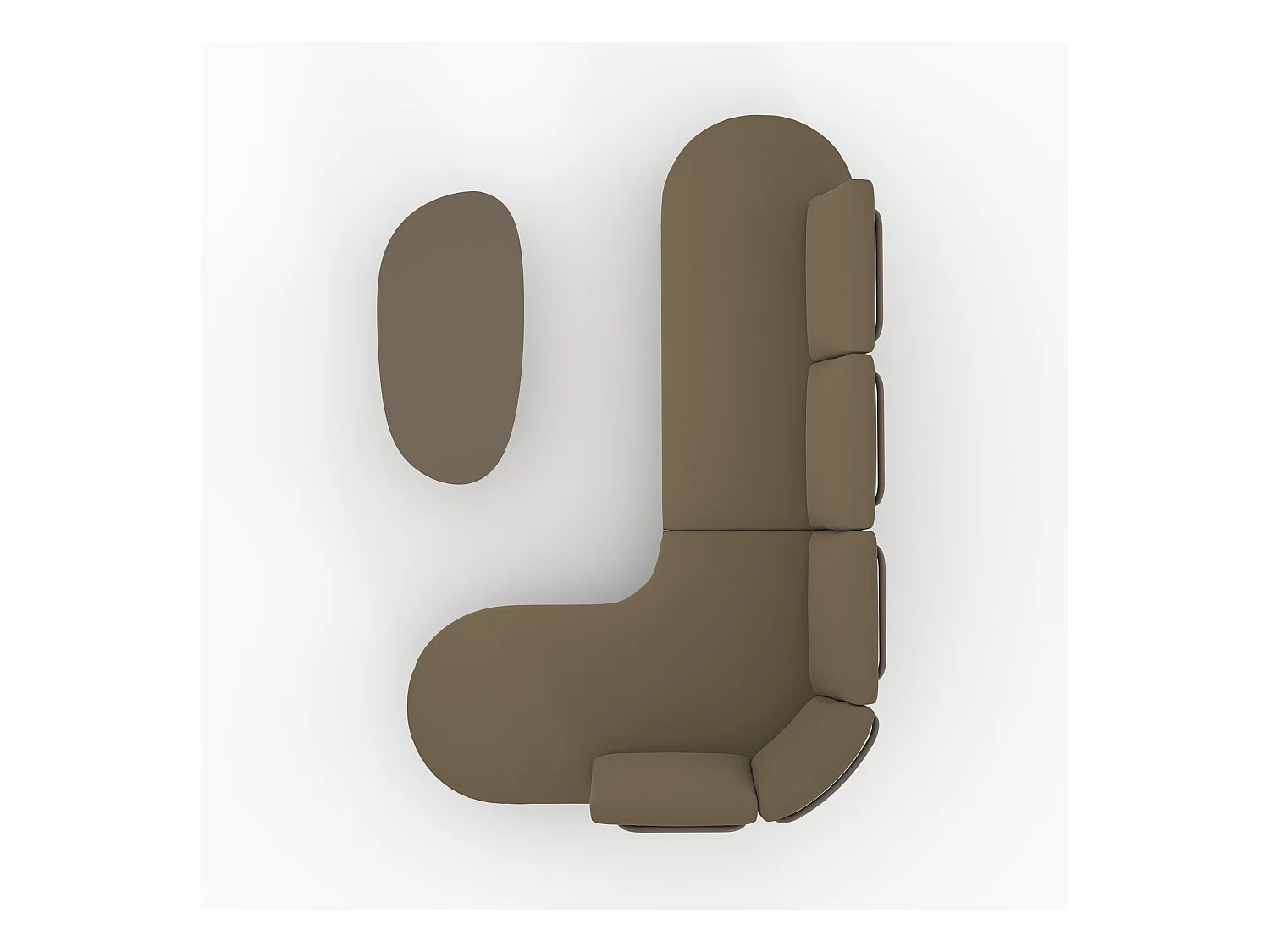 Juego de jardín de 4 personas de metal y tela verde oliva - Amaya