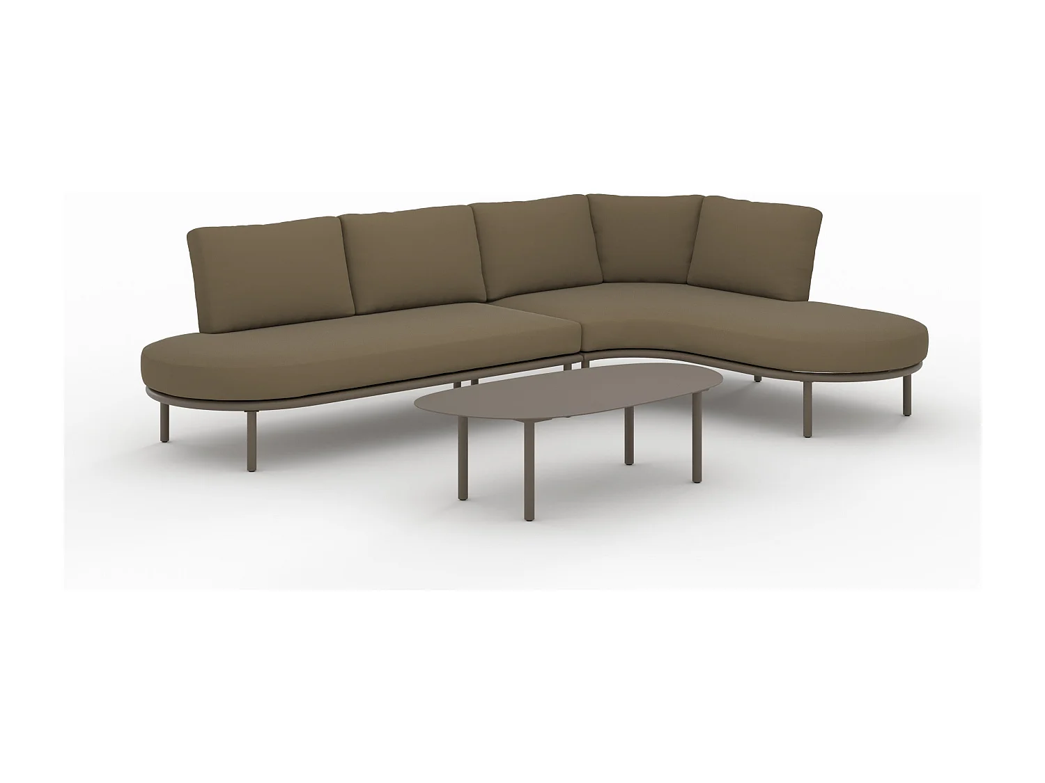 Salon de jardin 4 personnes en métal et tissu - Amaya