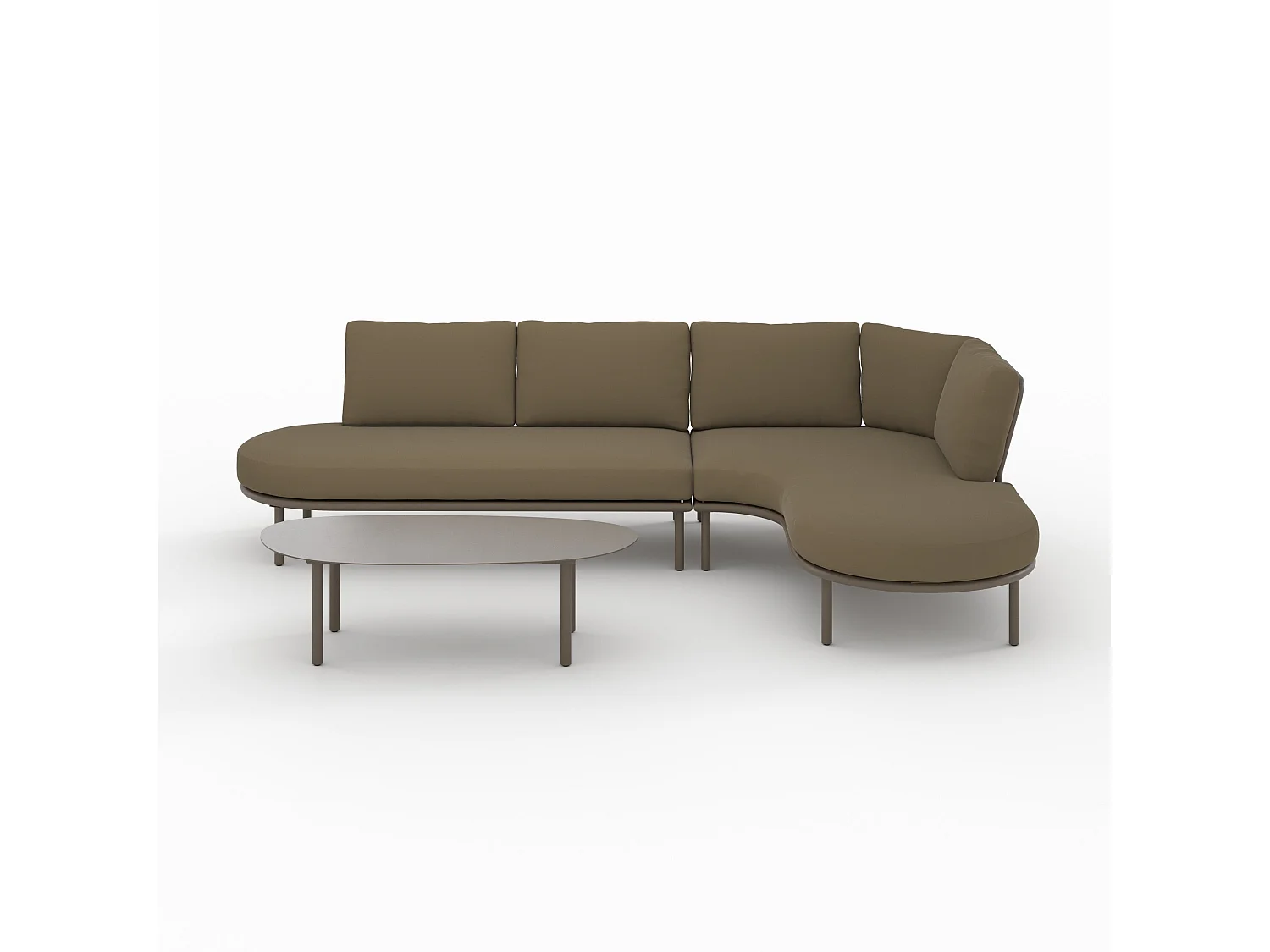 Salon de jardin 4 personnes en métal et tissu - Amaya