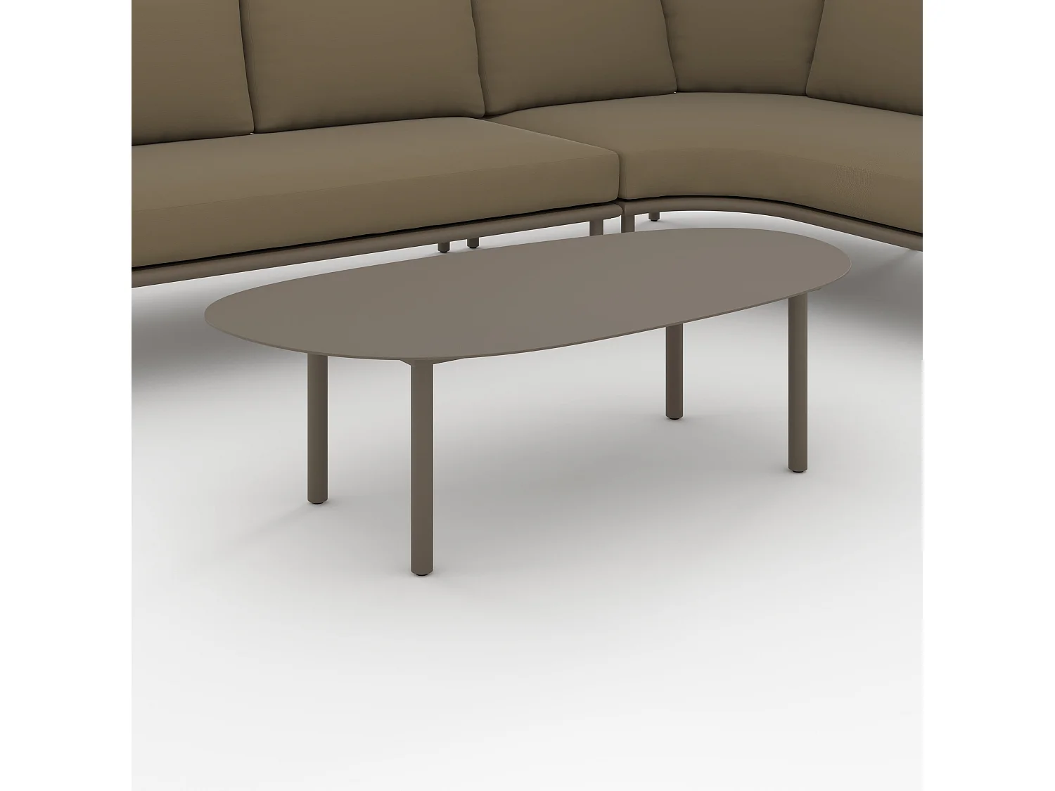 Salon de jardin 4 personnes en métal et tissu - Amaya