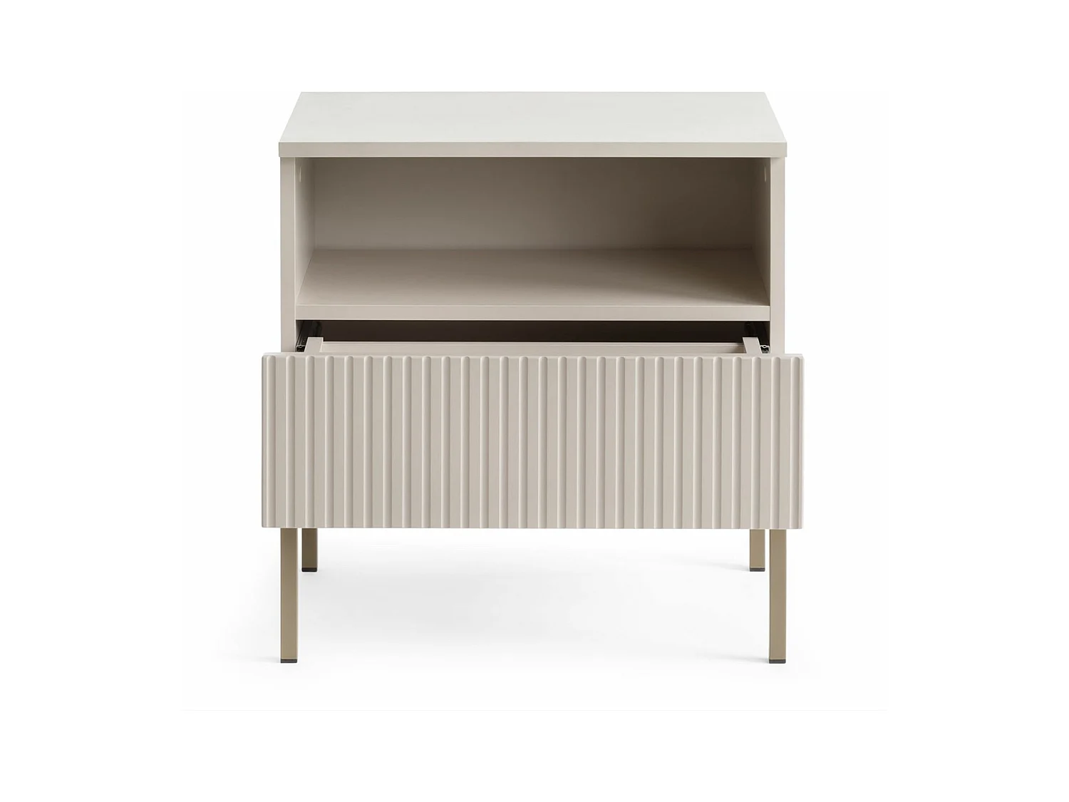 Table de chevet avec LED - 54 cm - grège - TOSENA