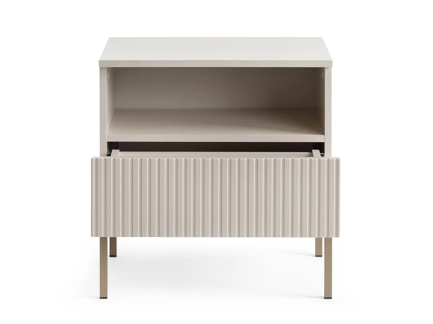 Table de chevet avec LED - 54 cm - grège - TOSENA