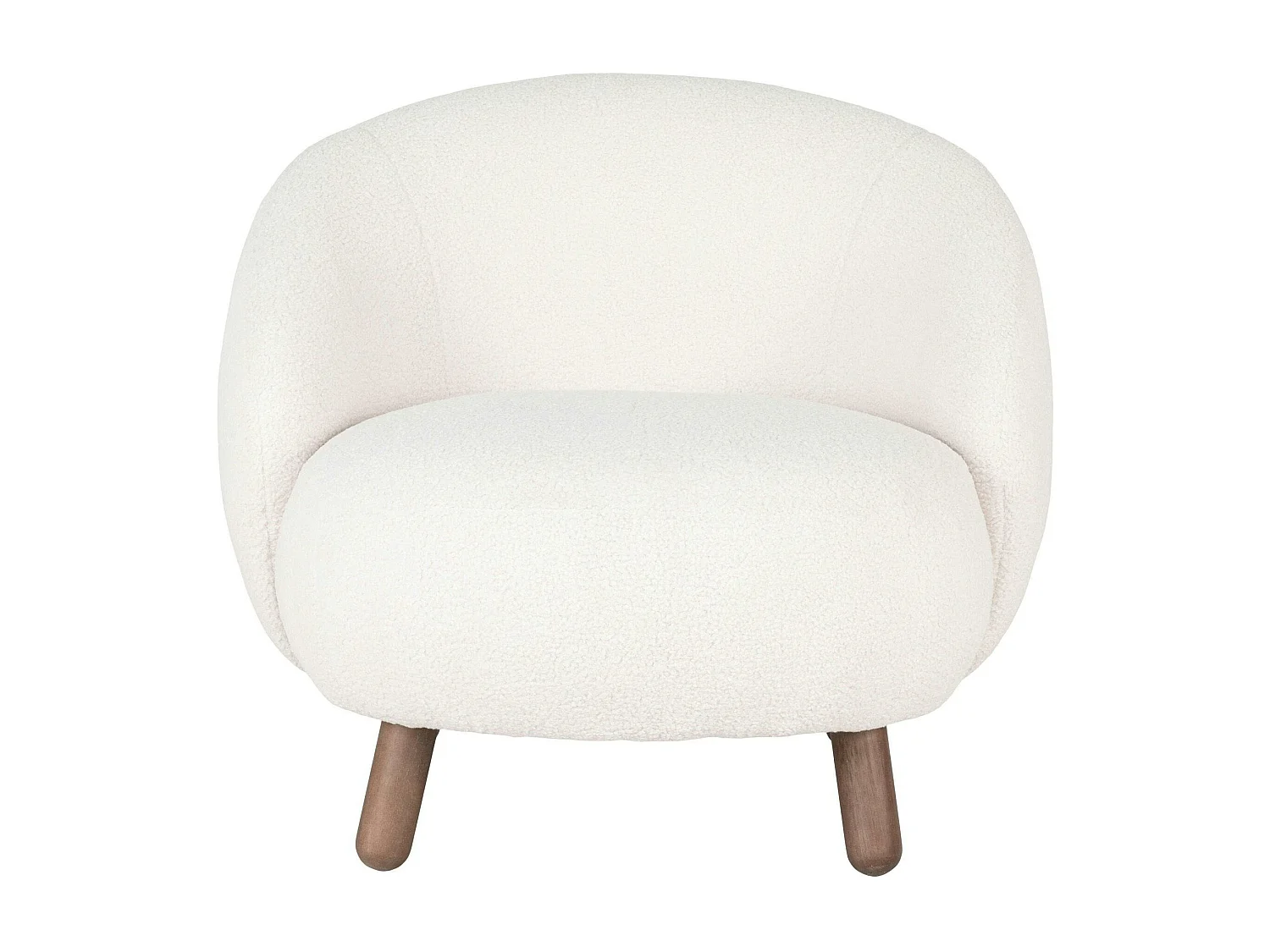 Fauteuil rond contemporain en peau de mouton synthétique BERLIN