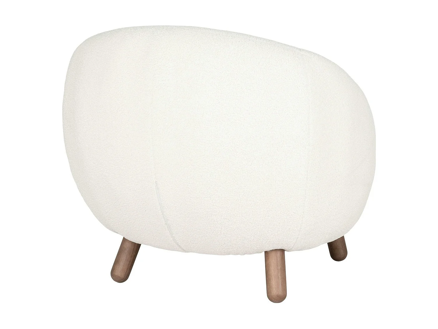 Fauteuil rond contemporain en peau de mouton synthétique BERLIN