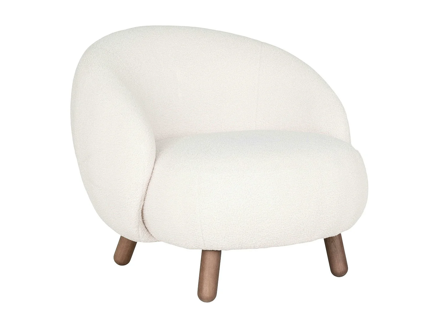 Fauteuil rond contemporain en peau de mouton synthétique BERLIN
