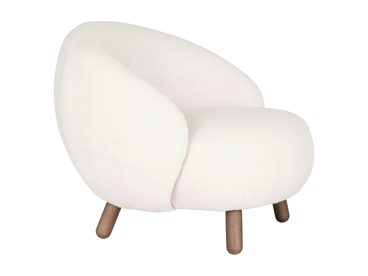 Fauteuil rond contemporain en peau de mouton synthétique BERLIN