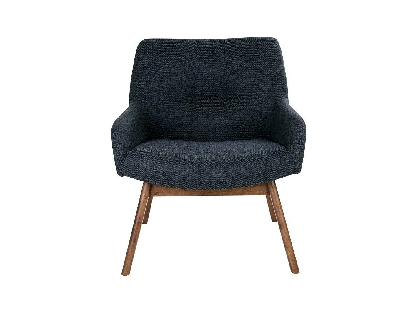 Fauteuil bleu foncé avec structure en bois de noyer BERLIN