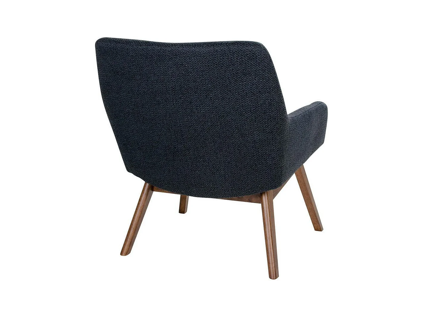 Fauteuil bleu foncé avec structure en bois de noyer BERLIN