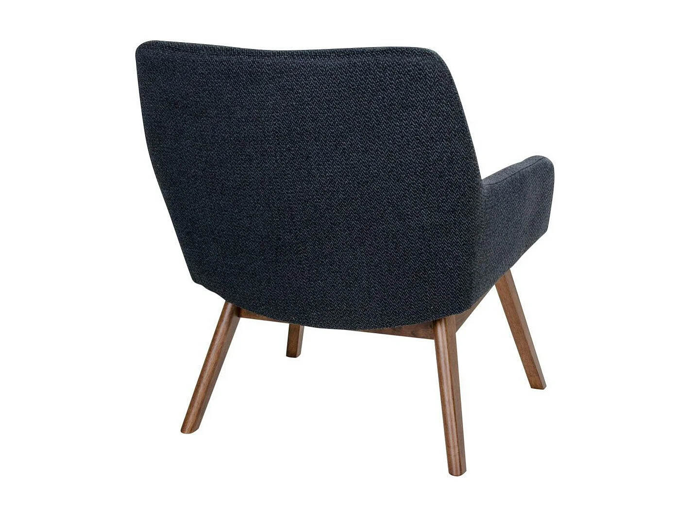 Fauteuil bleu foncé avec structure en bois de noyer BERLIN