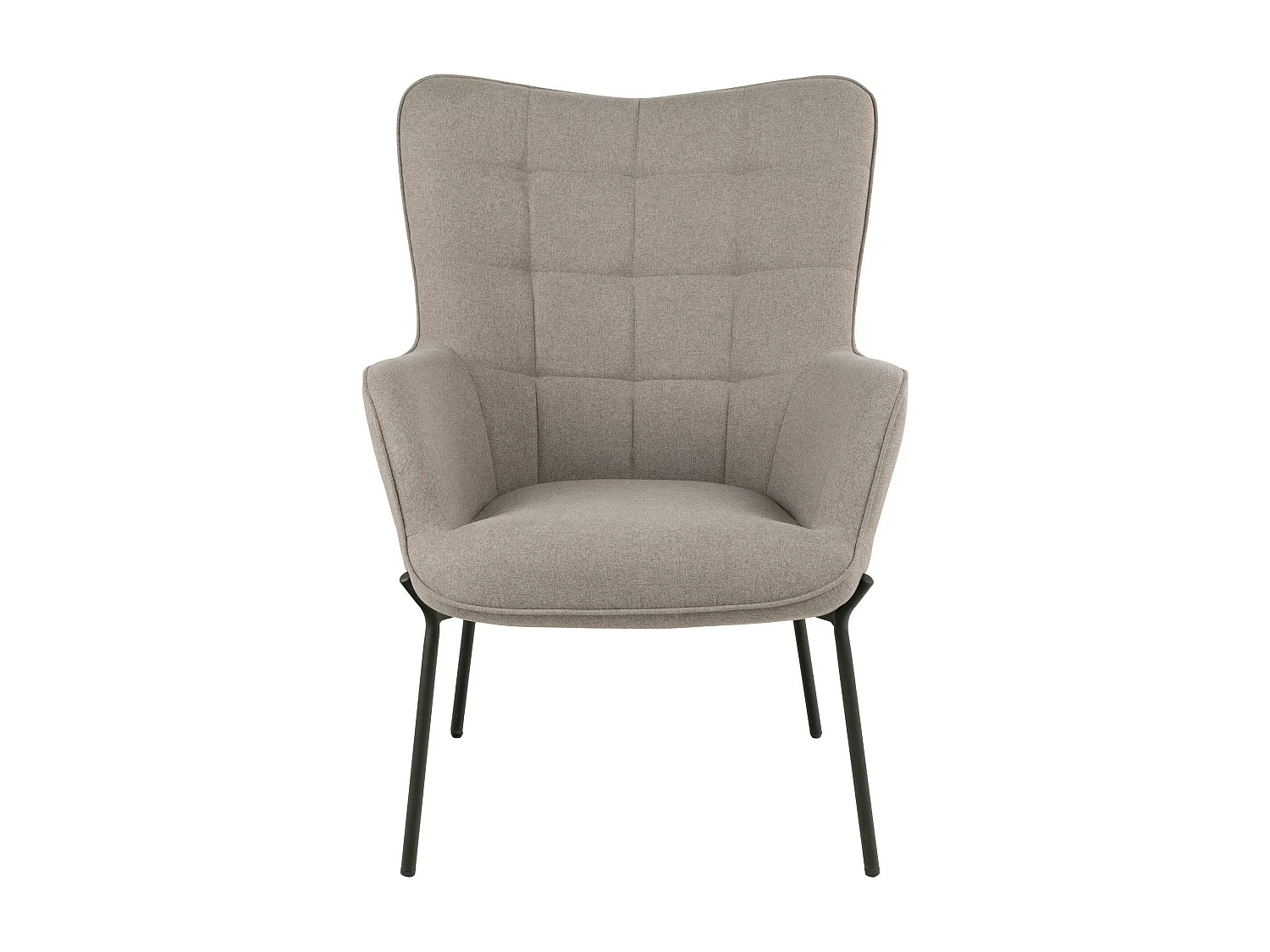 Fauteuil gris minéral moderne avec piqures BERLIN