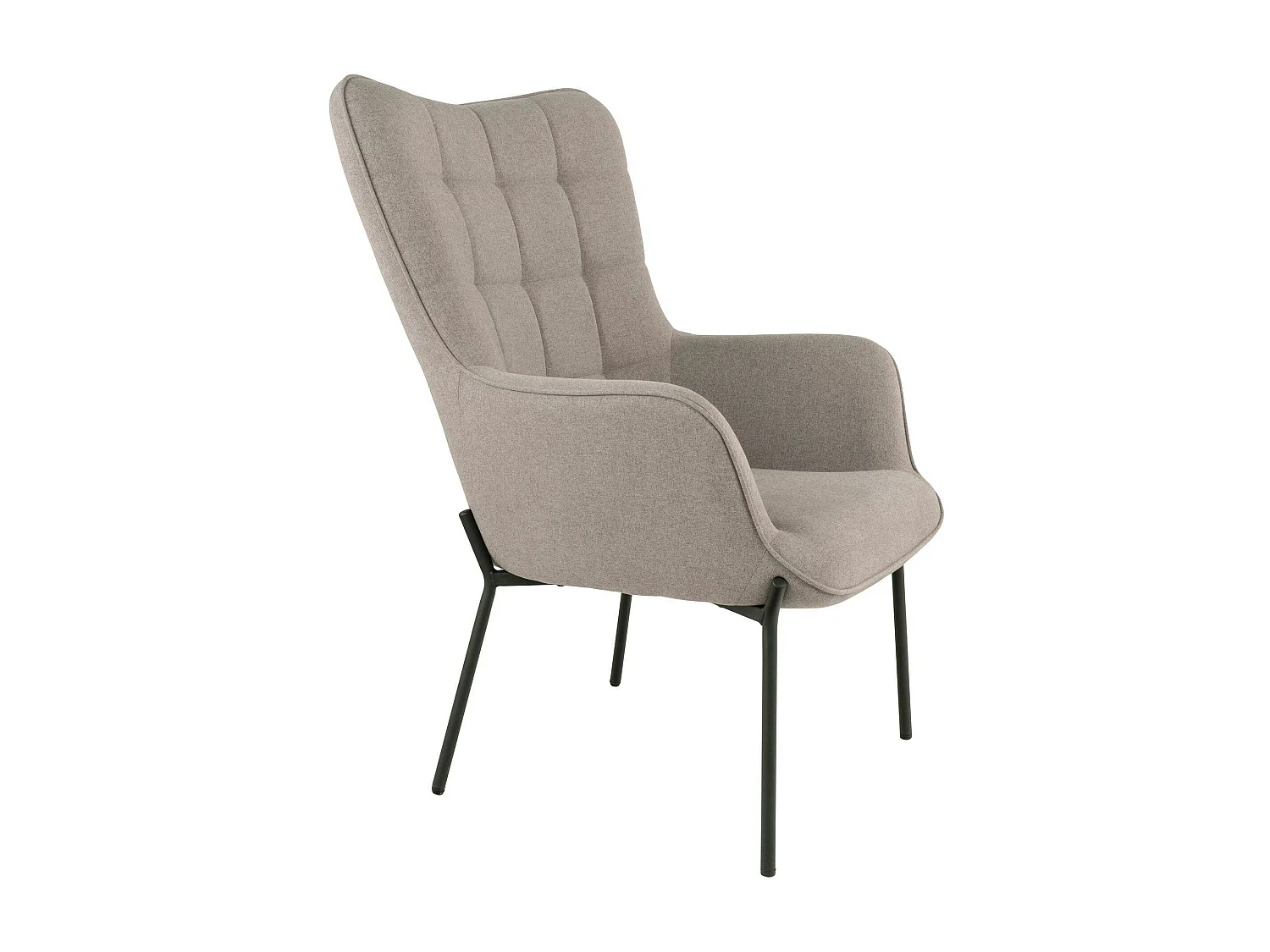 Fauteuil gris minéral moderne avec piqures BERLIN