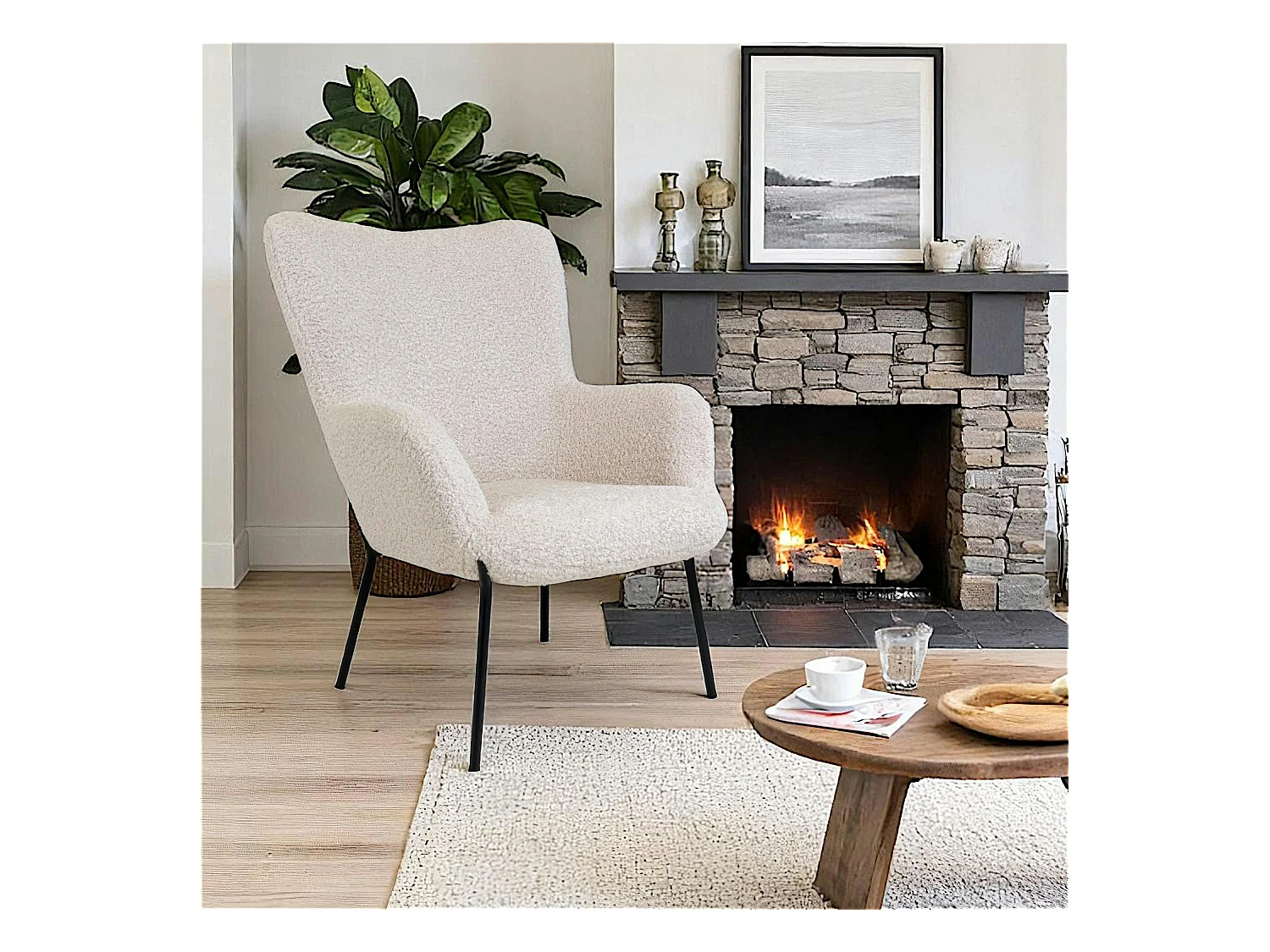 Fauteuil en peau de mouton synthétique BERLIN