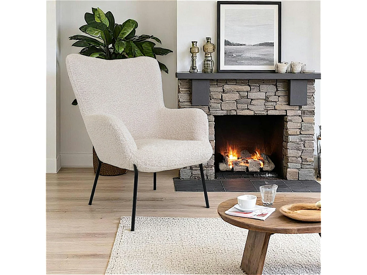 Fauteuil en peau de mouton synthétique BERLIN