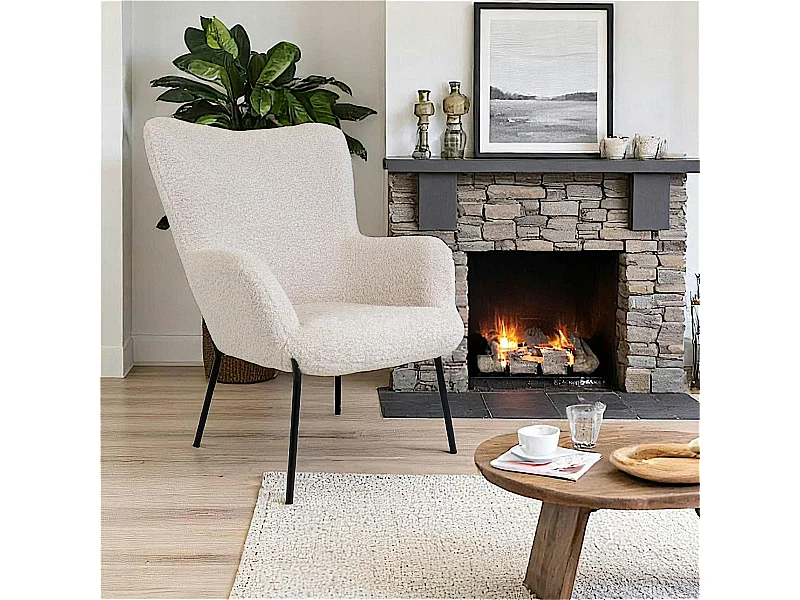 Fauteuil en peau de mouton synthétique BERLIN