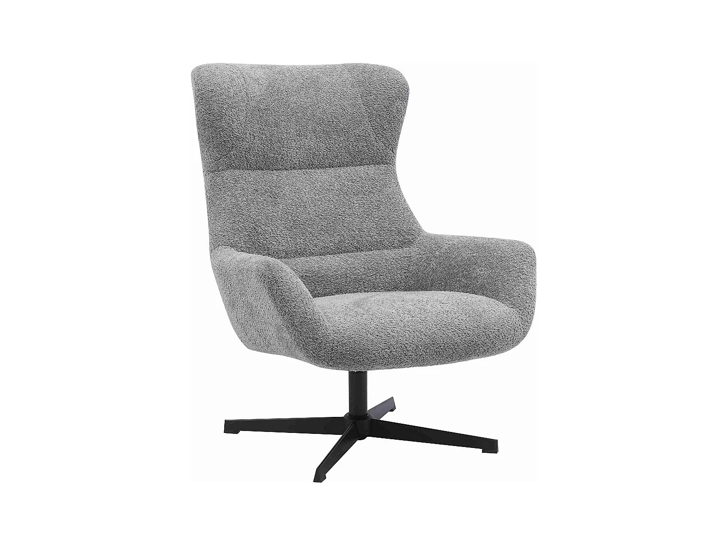 Fauteuil confort pivotant en tissu doux gris foncé BERLIN