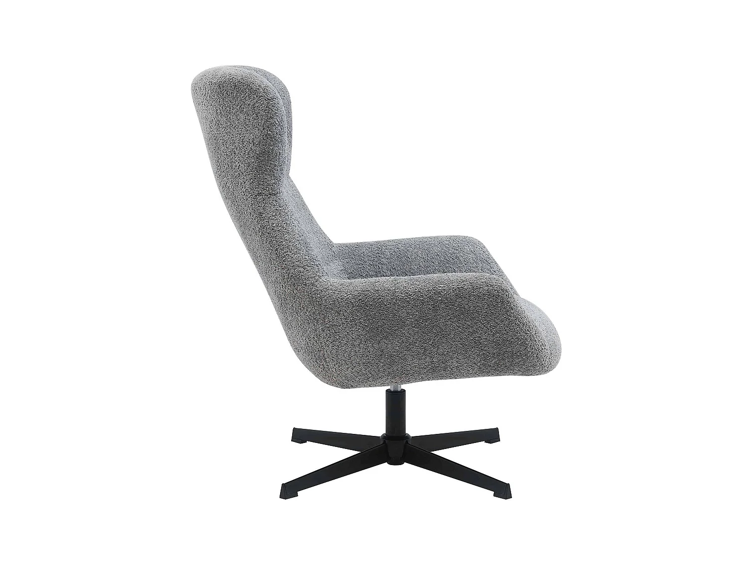 Fauteuil confort pivotant en tissu doux gris foncé BERLIN