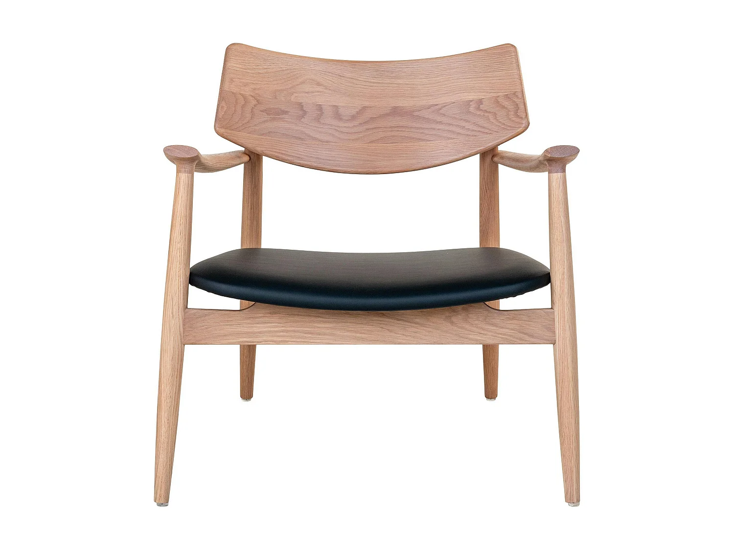 Fauteuil design en chêne avec assise noire BERLIN