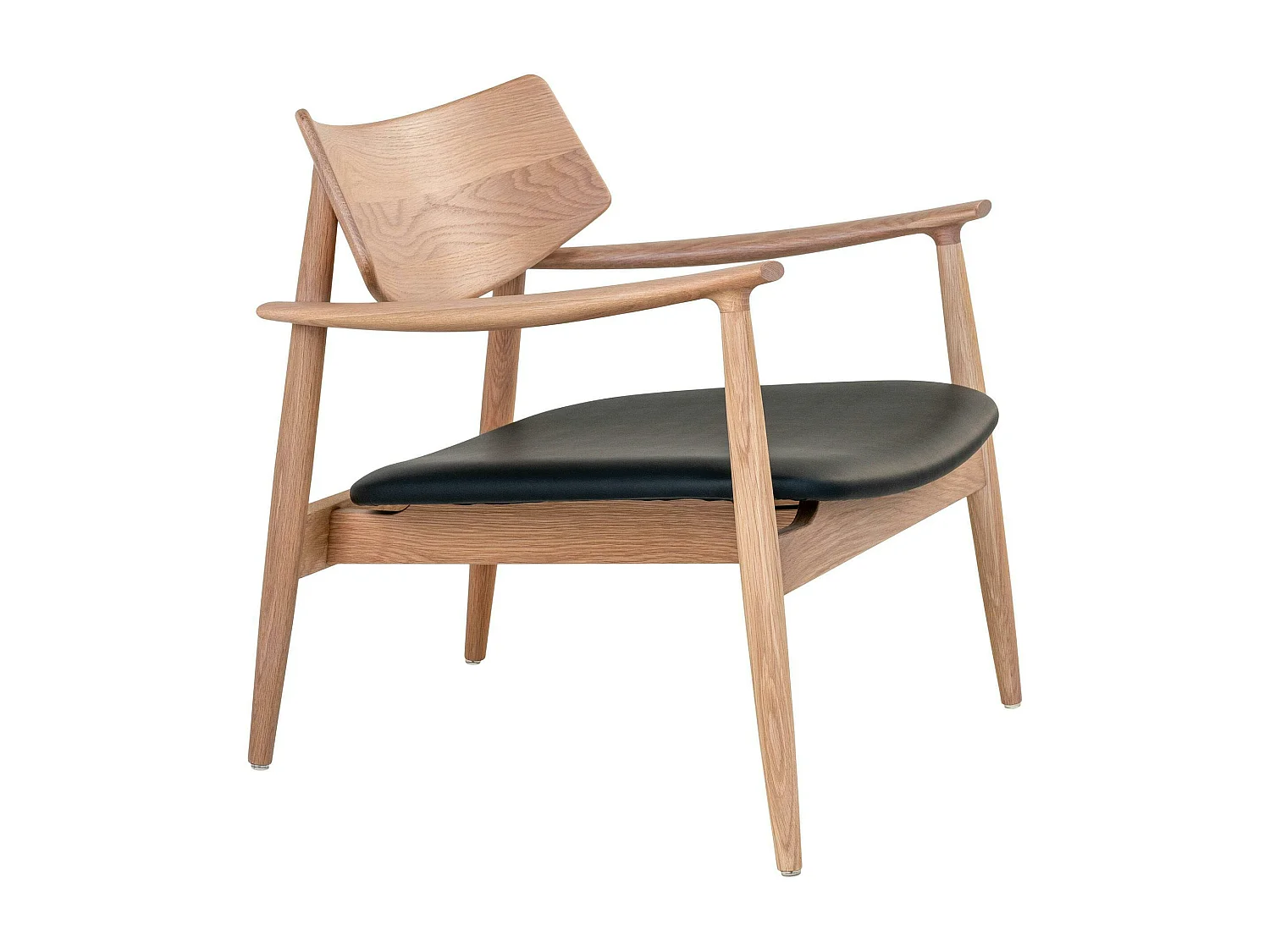 Fauteuil design en chêne avec assise noire BERLIN