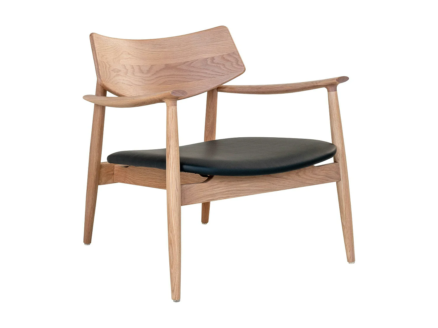 Fauteuil design en chêne avec assise noire BERLIN