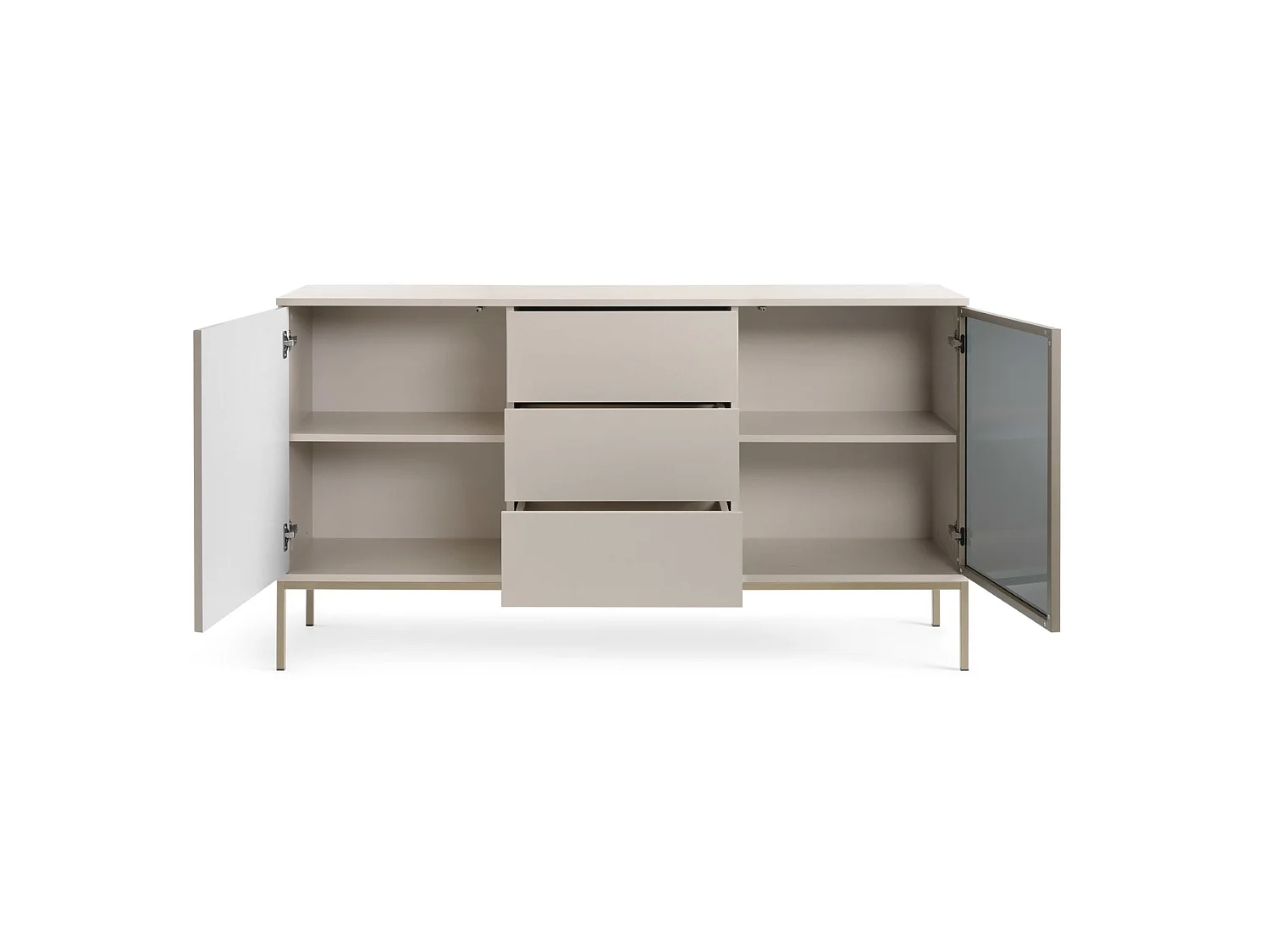 Dressoir met 3 laden en LED - 154 cm - grijs - TOSENA