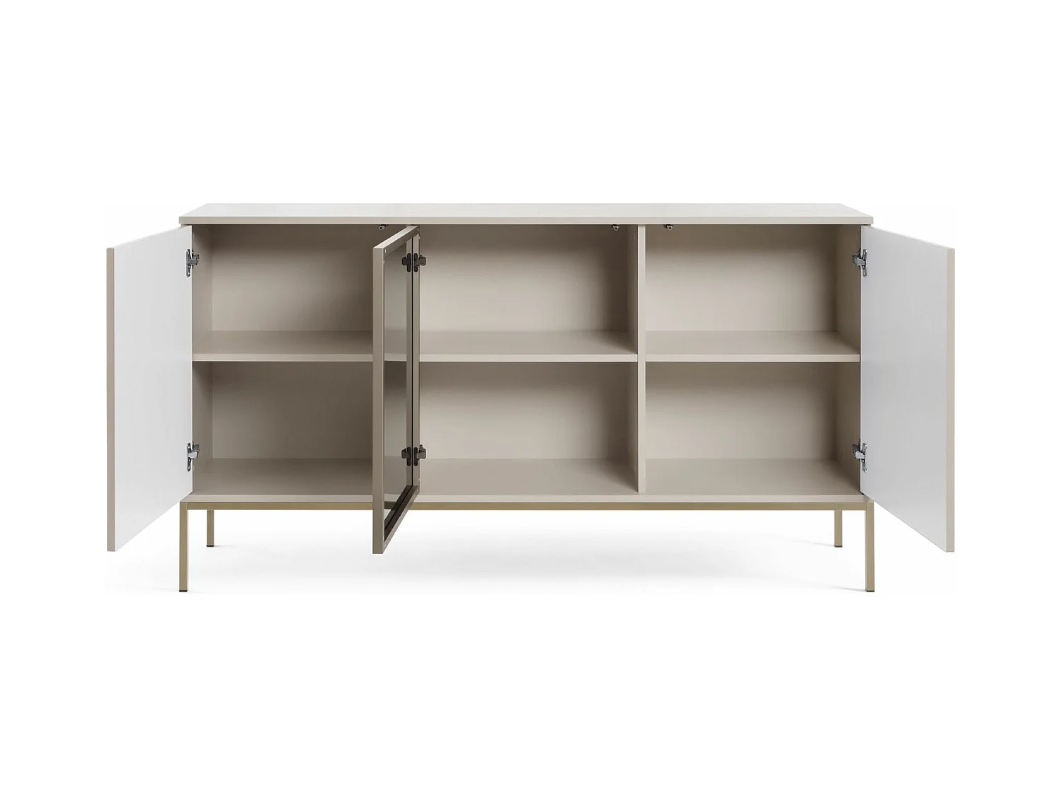 Buffet 3 portes avec LED - 154 cm - grège - TOSENA